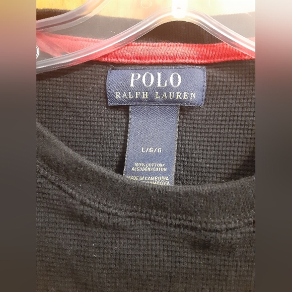 Polo Ralph Lauren Men's Long Sleeve Black Cotton Size Large Preppy College - Picture 4 of 5